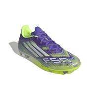 adidas F50 League Gras / Kunstgras Voetbalschoenen (MG) Paars Wit Neongeel - thumbnail