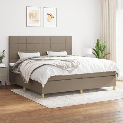 Boxspring met matras stof taupe 200x200 cm