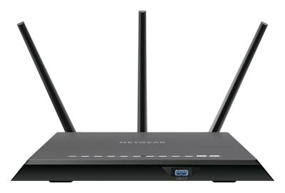 NETGEAR Nighthawk R7000 draadloze router AC1900 (dual-band, tot 1900 Mbps, dekking tot 150 m² en 30 apparaten, 4x1G LAN en 2 USB-poorten, incl. 30 dgn bescherming via Circle en Armor cyberbeveiliging)
