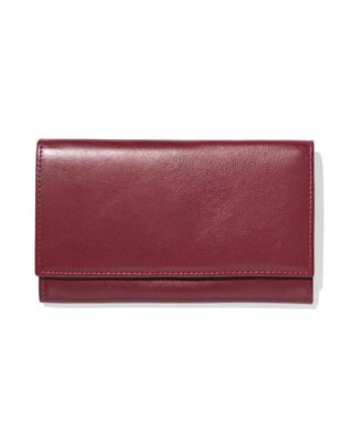 HEMA Portemonnee met flap leer donkerrood