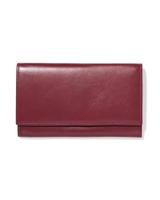 HEMA Portemonnee met flap leer donkerrood - thumbnail