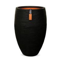 Capi Vaas Elegant Rib Ø56cm Zwart - thumbnail