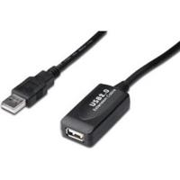 DIGITUS Actieve USB 2.0 verlengkabel - Repeater kabel - USB A male naar USB A female - 20 m - 480 Mbit/s - Plug & Play - Voeding via USB - Zwart - thumbnail