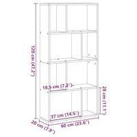 Boekenkast 60x20x120 cm bewerkt hout grijs sonoma eikenkleurig - thumbnail