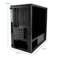 LC Power 2016MB Micro-tower PC-behuizing Zwart - thumbnail