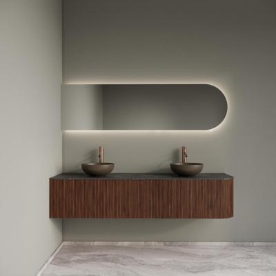 Badkamermeubelset Gliss Design Alluro 180 cm Links Walnut