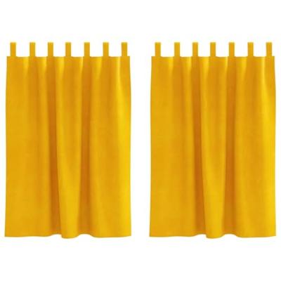 VidaXL Verduisterende gordijnen 2 pcs mosterdgeel 140 x 140 cm fluweel VidaXL Verduisterende gordijnen 2 pcs mosterdgeel 140 x 140 cm fluweel