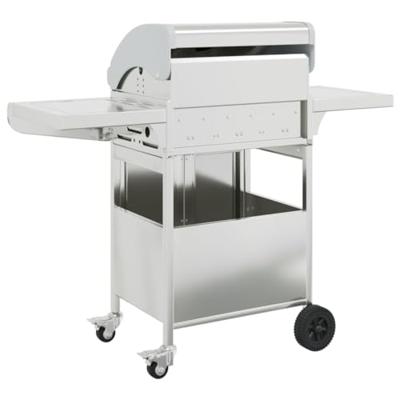 VidaXL Gasbarbecue met 4 branders roestvrij staal zilverkleurig - thumbnail