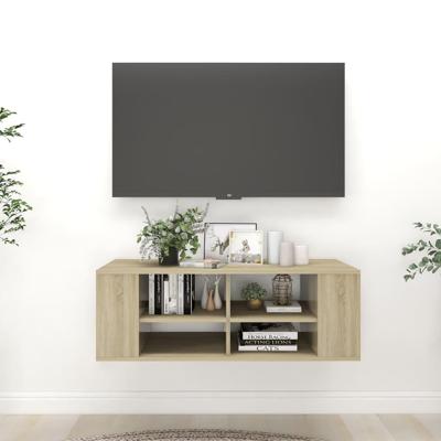 Tv-wandmeubel 102x35x35 cm bewerkt hout sonoma eikenkleurig Tv-wandmeubel 102x35x35 cm bewerkt hout sonoma eikenkleurig