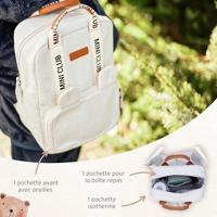 CHILDHOME Mini Club rugzak van canvas wit - thumbnail