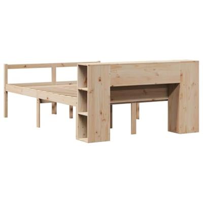 Bed met boekenkast zonder matras massief grenenhout 140x190 cm - thumbnail