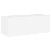 Tv-wandmeubel met LED-verlichting 80x35x31 cm wit - thumbnail