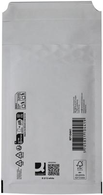 Q-CONNECT luchtkussenenveloppen, wit, 2-B, 140 x 225 mm, doos van 200 stuks