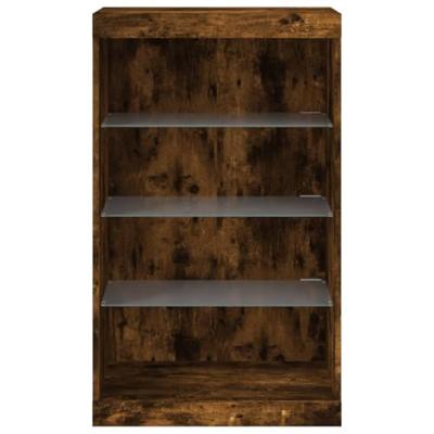 Dressoir met LED-verlichting 60,5x37x100 cm gerookt eikenkleur