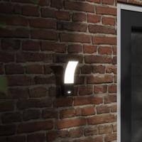 VidaXL Buitenwandlampen 2 st led met sensors gegoten aluminium zwart - thumbnail