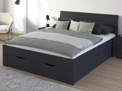 Bed FLASH 180x200 cm metaalgrijs met lades Bed FLASH 180x200 cm metaalgrijs met lades