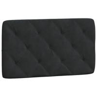 Hoofdbordkussen 90 cm fluweel zwart - thumbnail