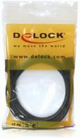 Delock 84407 HDMI-kabel HDMI Aansluitkabel HDMI-A-stekker 2 m Zwart Rond, Afgeschermd, Vergulde steekcontacten, Verdraaid - thumbnail