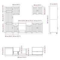 7-delige Keukenkastenset Lucca bewerkt hout sonoma eikenkleur - thumbnail