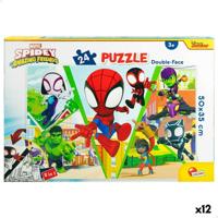 Kinderpuzzel Spidey Dubbelzijdig 50 x 35 cm 24 Onderdelen (12 Stuks) - thumbnail