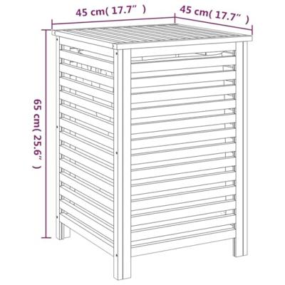 Wasmand 45x45x65 cm massief walnotenhout