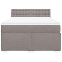 Boxspring met matras stof taupe 140x200 cm - thumbnail