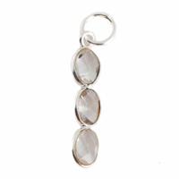 Edelsteen Hanger Bergkristal 3 Stenen - Zilver - 20 x 4 mm - thumbnail