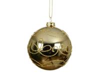 Kerstbal 8 cm licht goud - thumbnail