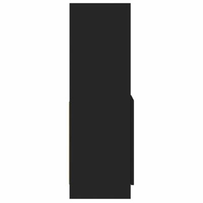 Hoge kast 92x33x100 cm bewerkt hout zwart Hoge kast 92x33x100 cm bewerkt hout zwart