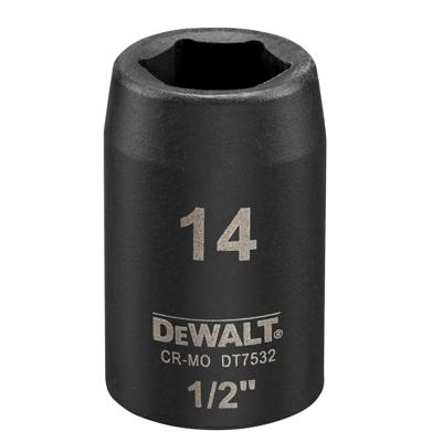 DeWalt Accessoires Impact dop 14mm 1/2" (Kort - 38mm) - DT7532-QZ