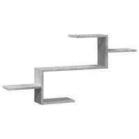 Wandschap 104x15x49 cm bewerkt hout betongrijs - thumbnail