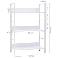 Boekenkast met 3 schappen 60x27,6x90,5 cm bewerkt hout wit - thumbnail