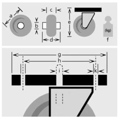 BS Rollen Zwenkwiel met totaalklem | wiel-d. 50 mm draagvermogen 35 kg | met schroefplaat glijlagers | rubber grijs | 1 stuk - A220.A80.050