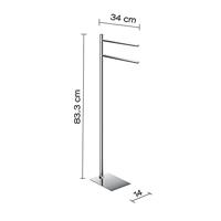Vrijstaand Handdoekhouder Sapho Trilly Chroom - thumbnail