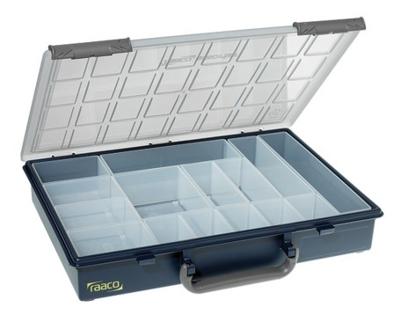 raaco Assorter 55 4x8-15 Assortimentsdoos (l x b x h) 338 x 261 x 57 mm Aantal vakken: 15 Vaste onderverdeling Inhoud 1 stuk(s)