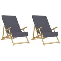 VidaXL Strandhanddoeken 2 st 400 g/m² 60x135 cm stof antracietkleurig - thumbnail
