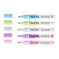 Bruynzeel Ecoline brush pen set pastel, 5 kleuren - thumbnail