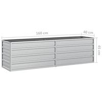 Plantenbak verhoogd 160x40x45 cm gegalvaniseerd staal zilver - thumbnail
