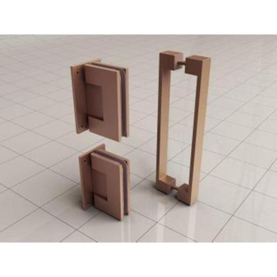 Wiesbaden Scharnierset + Hendel tbv Nisdeur Zonder Profiel Geborsteld Koper