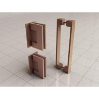 Wiesbaden Scharnierset + Hendel tbv Nisdeur Zonder Profiel Geborsteld Koper - thumbnail