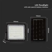 V-TAC VT-40W 7821 LED-schijnwerper, Zonne-energiemodule 6 W Koudwit Zwart - thumbnail