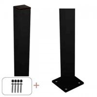 Stalen Paal Zwart Met Voetplaat 4,5 x 4,5 x 96 CM - thumbnail