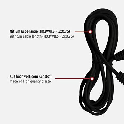 Brennenstuhl 1161800 Stroom Verlengkabel Zwart 5.00 m H03VVH2-F 2X 0,75 mm²