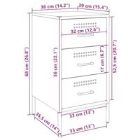 Nachtkastjes 2 st 36x39x68 cm koudgewalst staal roze - thumbnail
