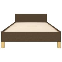 Bedframe zonder matras 90x200 cm stof donkerbruin - thumbnail