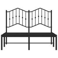 Bedframe met hoofdbord metaal zwart 120x190 cm - thumbnail
