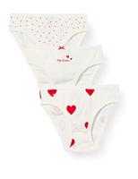 Set van 3 katoenen slipjes met hartjes voor meisjes - PETIT BATEAU witte hartjes - thumbnail