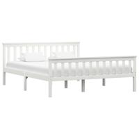 Bedframe massief grenenhout wit 160x200 cm - thumbnail