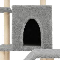 Kattenmeubel met sisal krabpalen 97 cm lichtgrijs - thumbnail