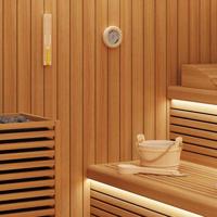 Sauna Accessoire Set 4 pcs Bruin Massief Vurenhout en Hennep - thumbnail